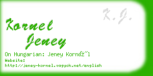 kornel jeney business card